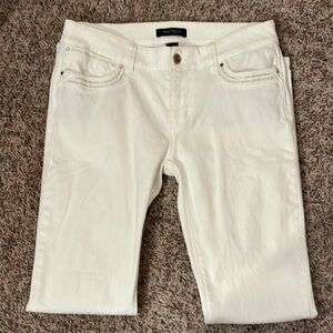 WHBM White Skinny Leg Embellished Pockets Sz 2R EUC